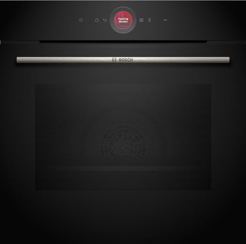 Bosch Series 8 Built-In Oven - 71L, 14 Functions, Air Fry, Home Connect, Black Glass - HBG7341B1A