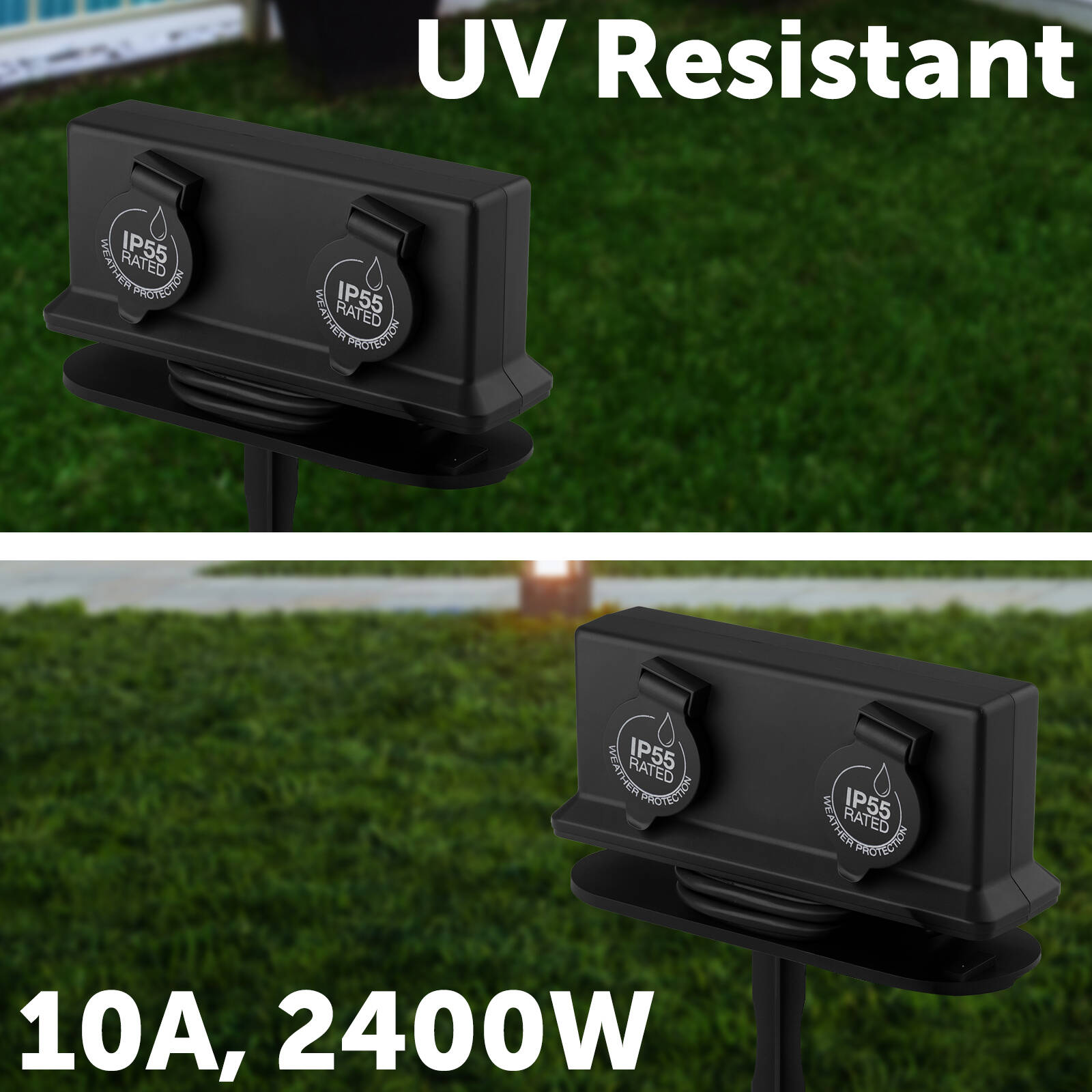 Arlec 2 Outlet Outdoor Powerboard with Garden Stake 230V 1.8m PB32B-G