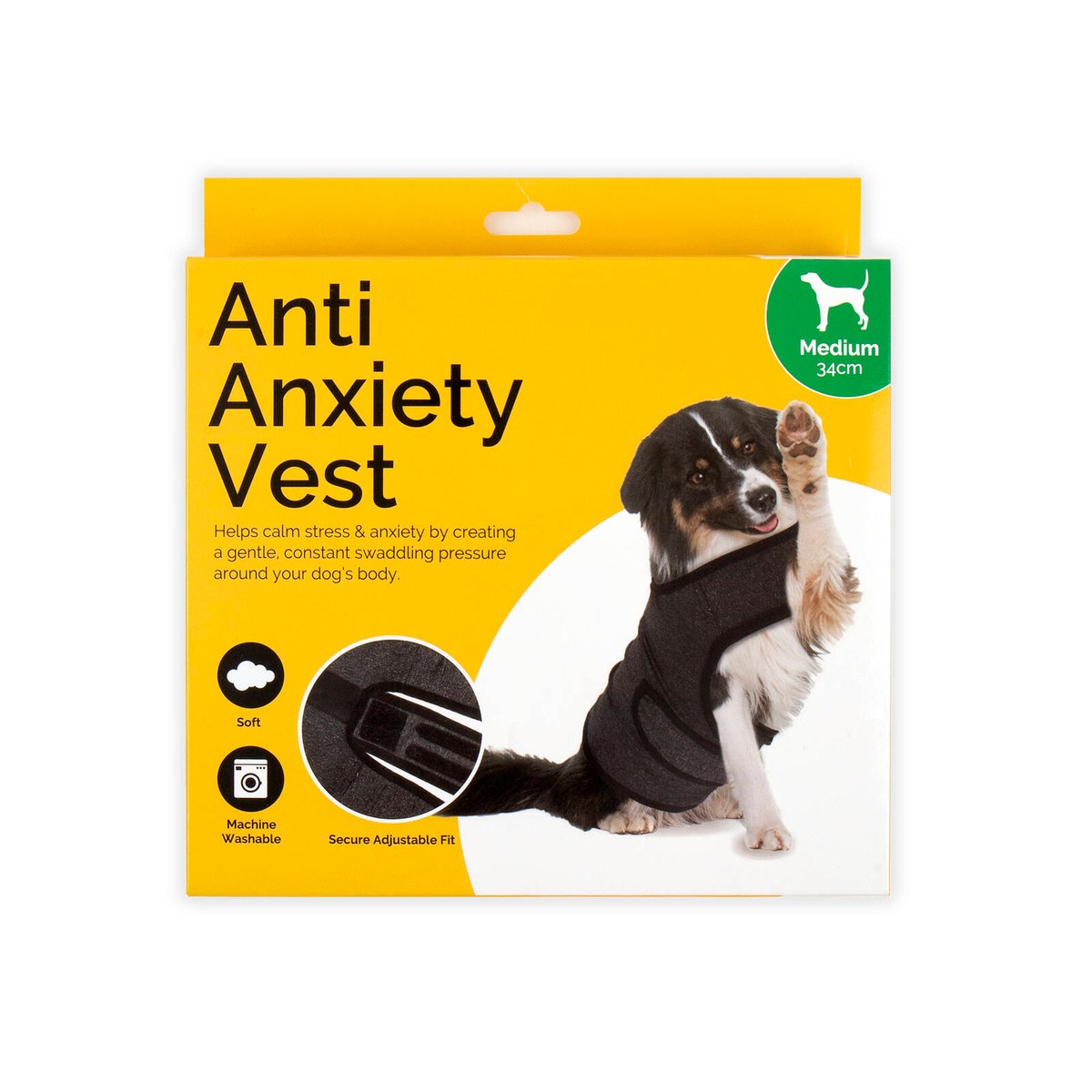 Dats Medium Dog Anti Anxiety Vest - 34cm, Adjustable Calming Vest