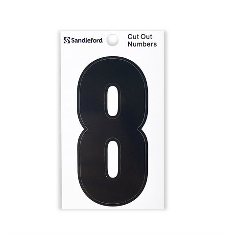Sandleford 85mm Black Cut Out Self Adhesive House Number 8