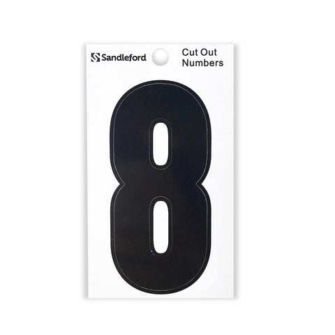 Sandleford 85mm Black Cut Out Self Adhesive House Number 8 - SuperSaverAU - view 1