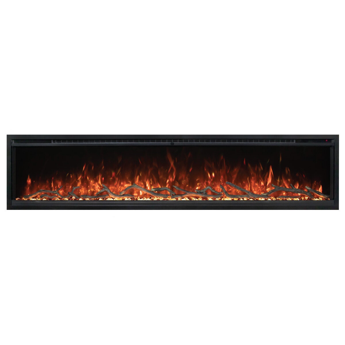 Modern Flames Spectrum 74 Inch Electric Fireplace - Black - Hybrid-FX Flame Technology - SPS-74BAUS
