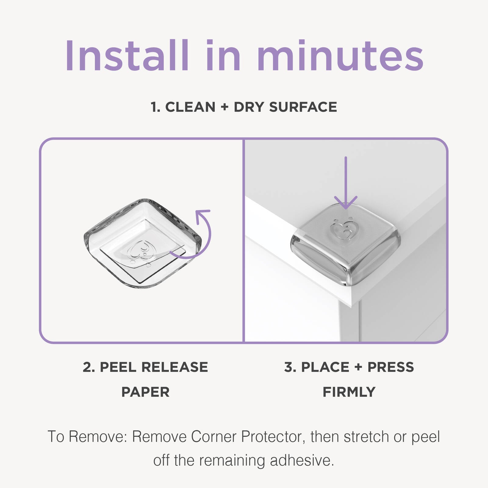 Perma Child Safety Clear Adhesive Corner Protectors 4 Pack