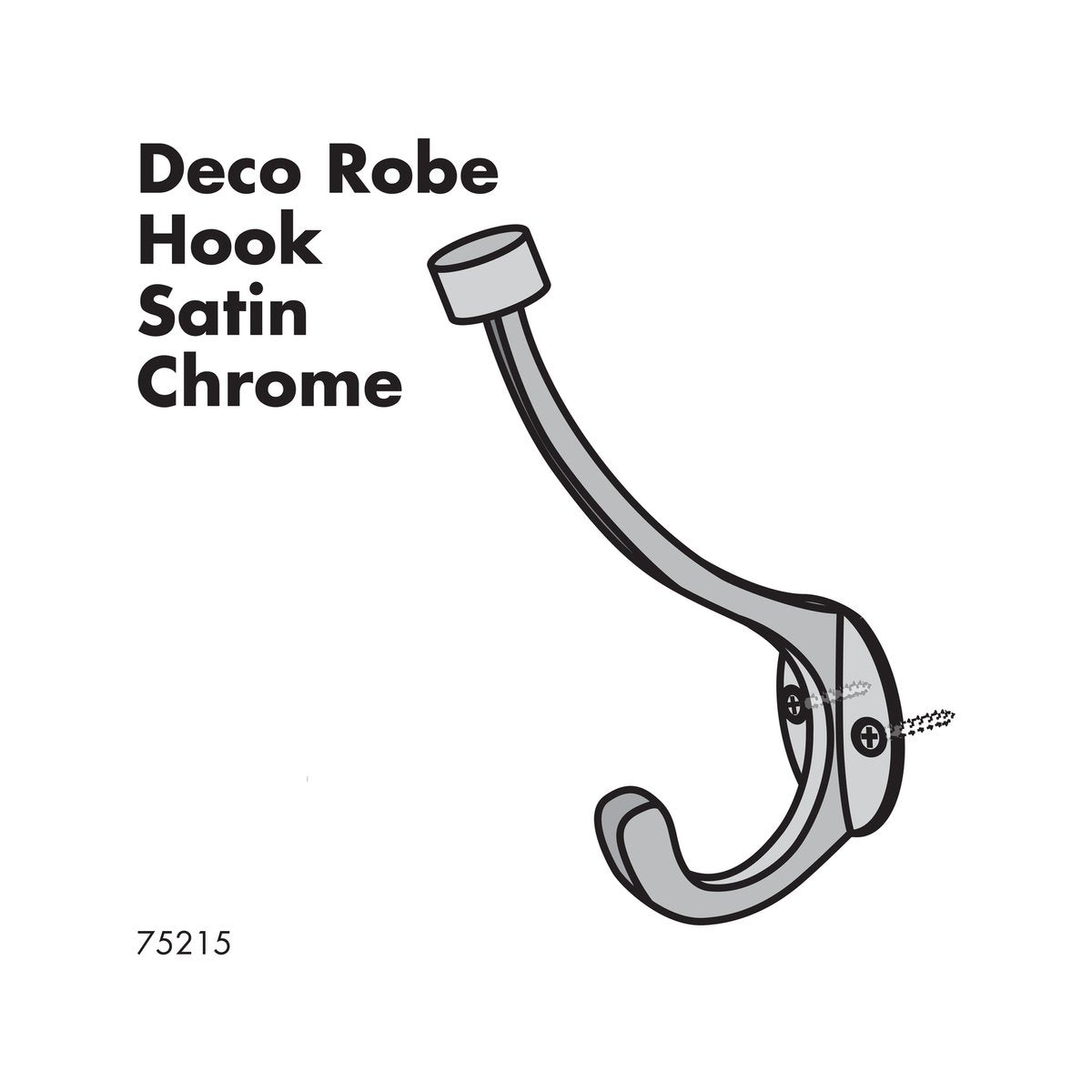 Adoored Double Robe Deco Hook 140mm Zinc Alloy - Satin Chrome
