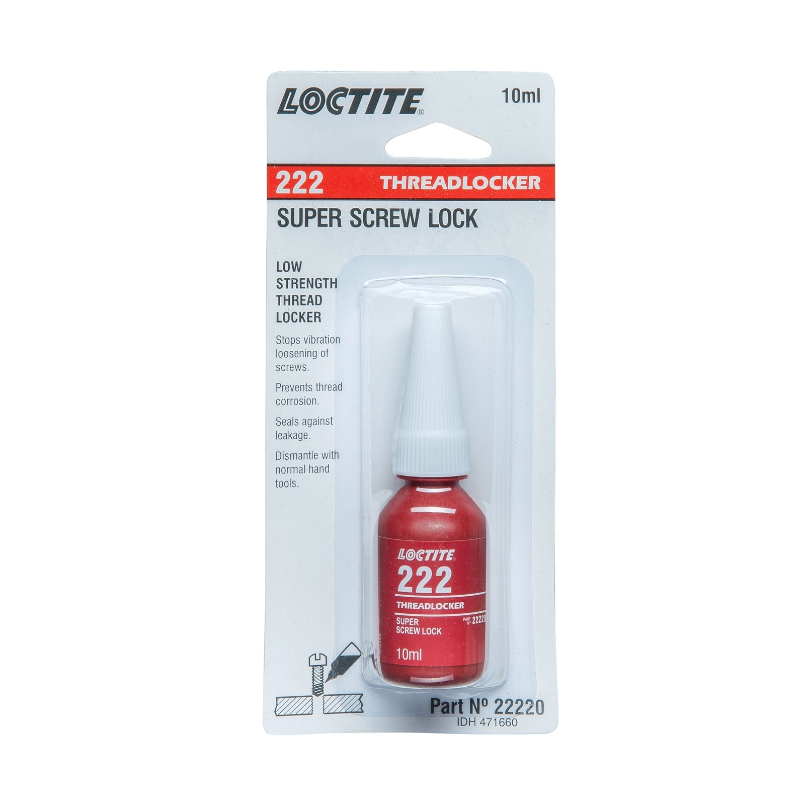 Loctite 222 Low Strength Threadlocker 10ml