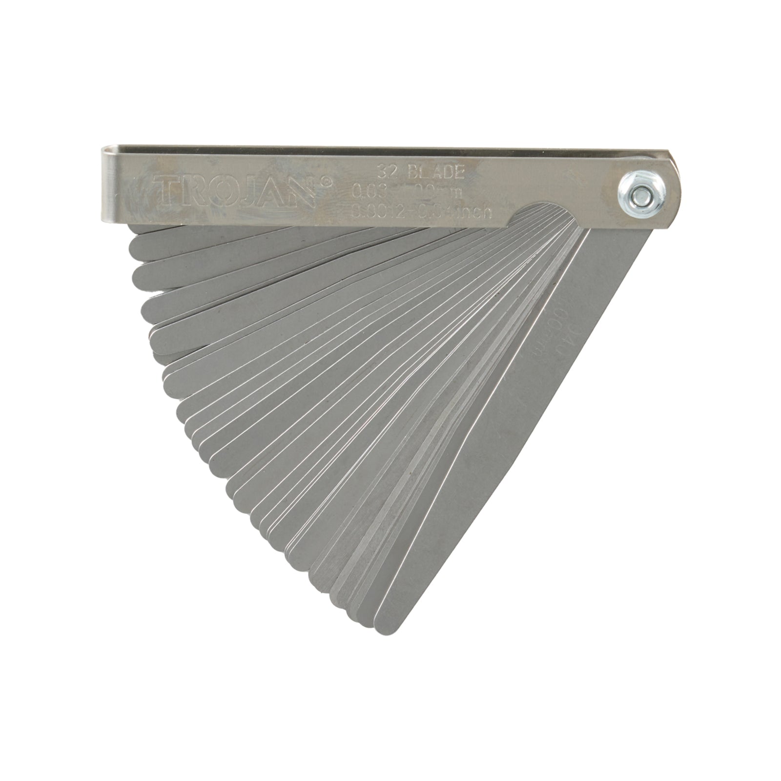 Trojan 32 Blade Metric Feeler Gauge Fan Style for Gap Measuring
