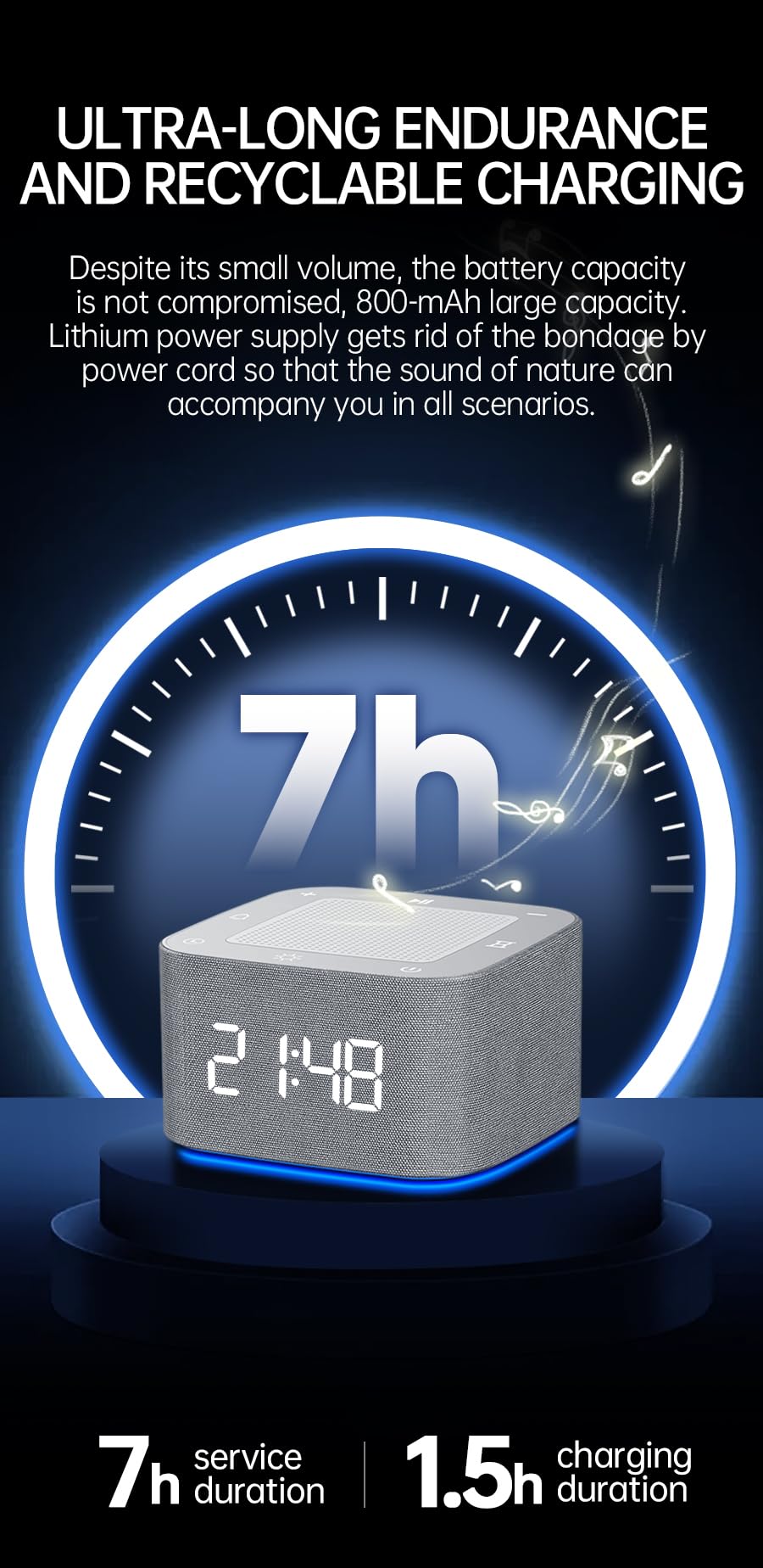 White Noise Machine - 32 Non-Looping Sounds, Memory Function