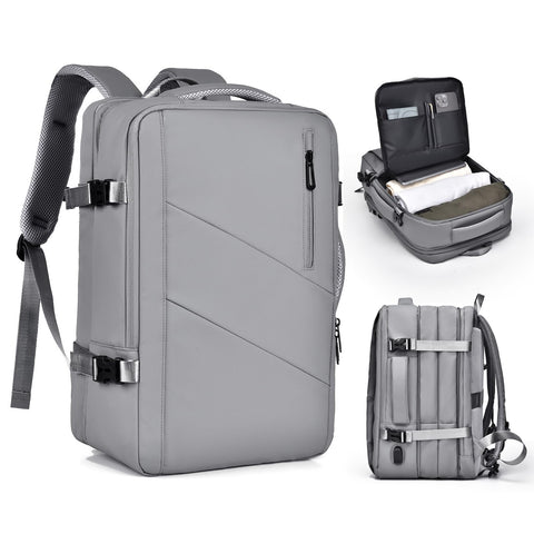 Travel Laptop Backpack 16" with USB Charging Port - Grey