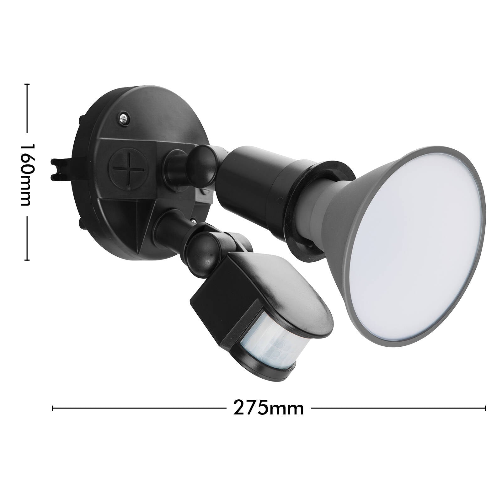 Arlec 15W LED Security Sensor Floodlight 1600lm Black IP44 MAL318RV