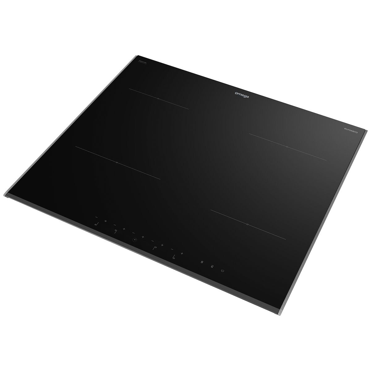 Omega 60cm four zone induction cooktop - EuroKera ceramic glass - 10A power phasing - OCI604PPTZ