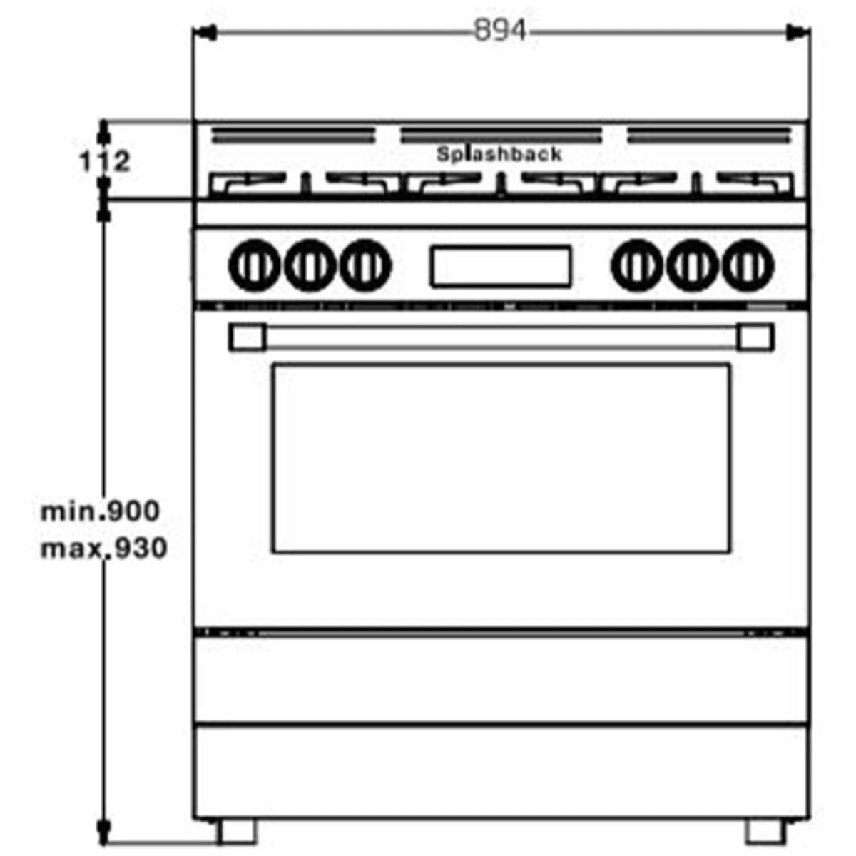 Beko 90cm Dual Fuel Freestanding Oven - 130L Twin Fan, Six Gas Burners, Stainless Steel - BFC918GMX1