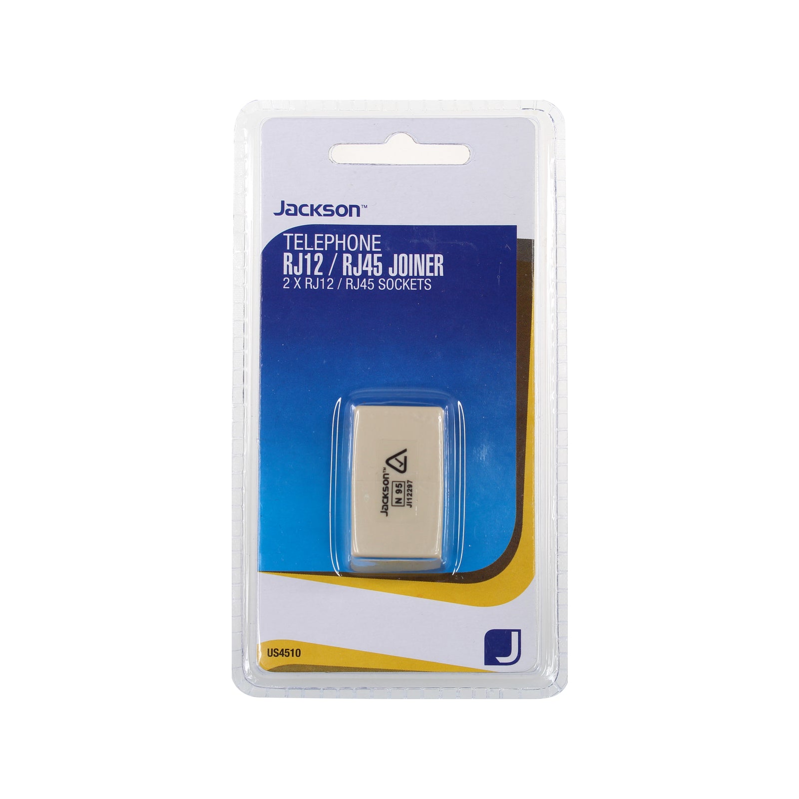 Jackson RJ45 to RJ45 Telephone Joiner 8P8C Inline Coupler, Beige