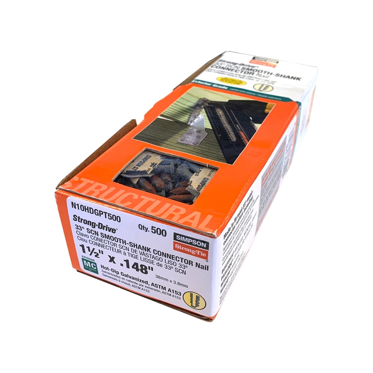 Simpson Strong-Tie 3.75 x 38mm Hot-Dip Galvanised Smooth Shank Collated Connector Nail 500 Pack
