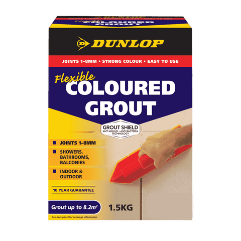 Dunlop Flexible Coloured Grout 1.5kg Misty Grey - Mould Resistant Wall & Floor Tile Grout