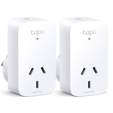 TP-Link Tapo Mini Wi-Fi Smart Plug With Energy Monitoring - 2 Pack, White