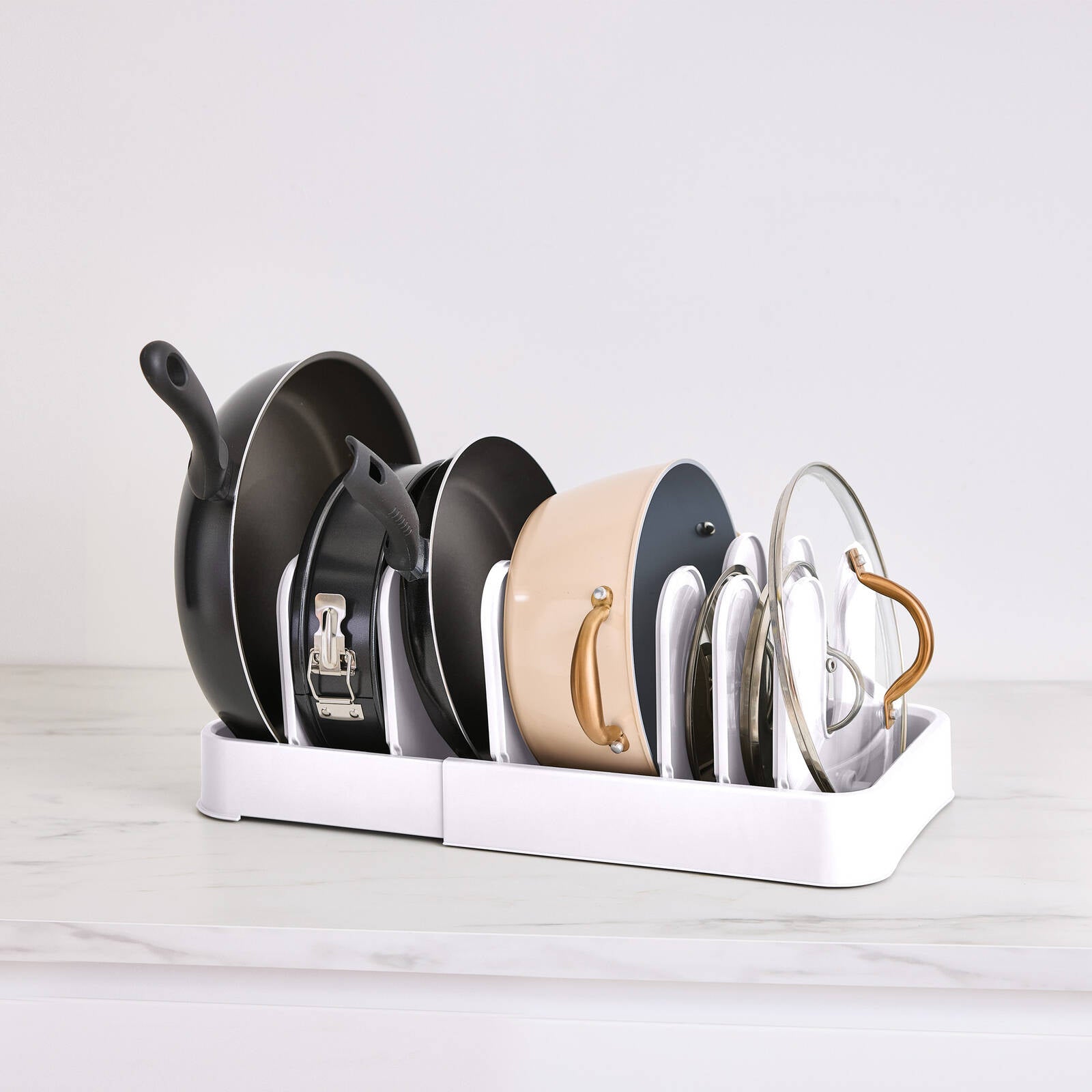 Ezy Storage Expanding Cookware Organiser White