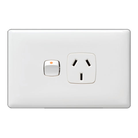 HPM LINEA Single Powerpoint 10A 240V White Slim Profile CDLN787WEWE