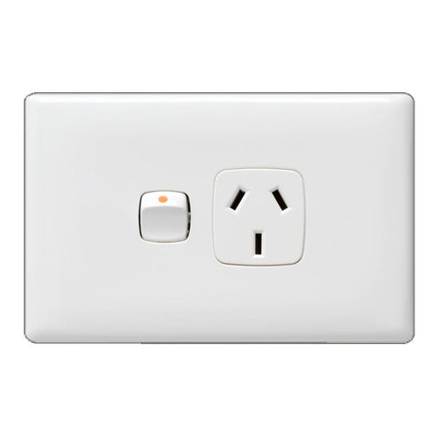 HPM Linea Single Powerpoint - 4mm Profile - Gloss White - Slim Design - SuperSaverAU - view 1