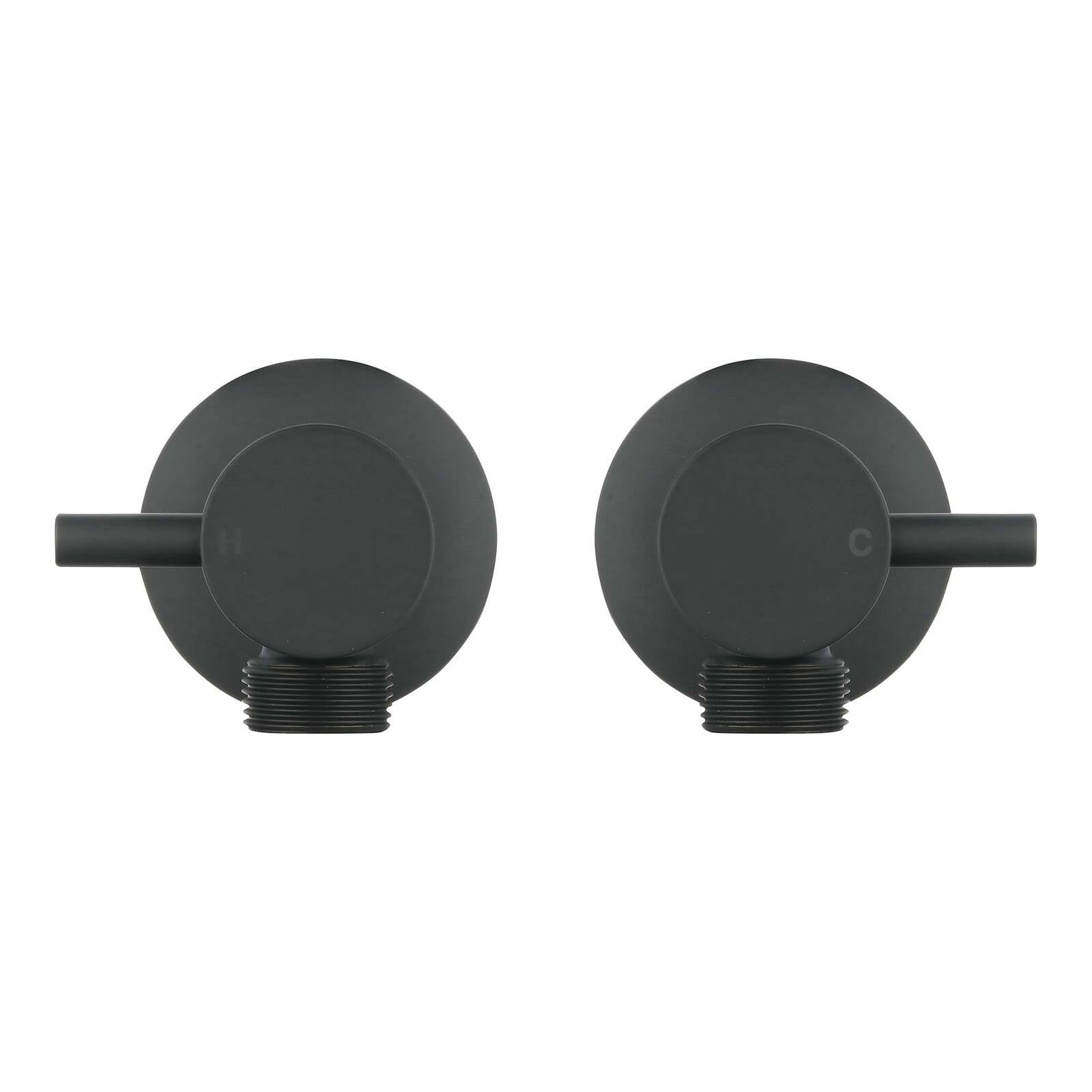 Mondella Resonance Matte Black 1/4 Turn Pin Lever Washing Machine Set, Brass