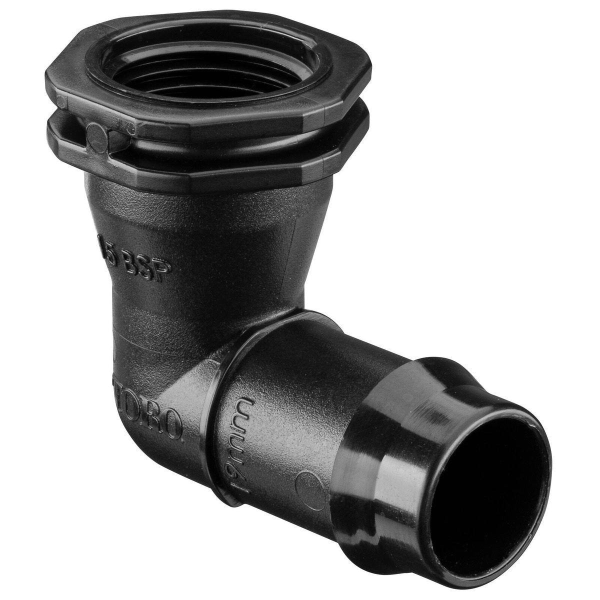 Toro Poly Elbow 19mm Barbed x 15mm BSP Thread - Durable Poly - 1000kPa - SuperSaverAU - view 1