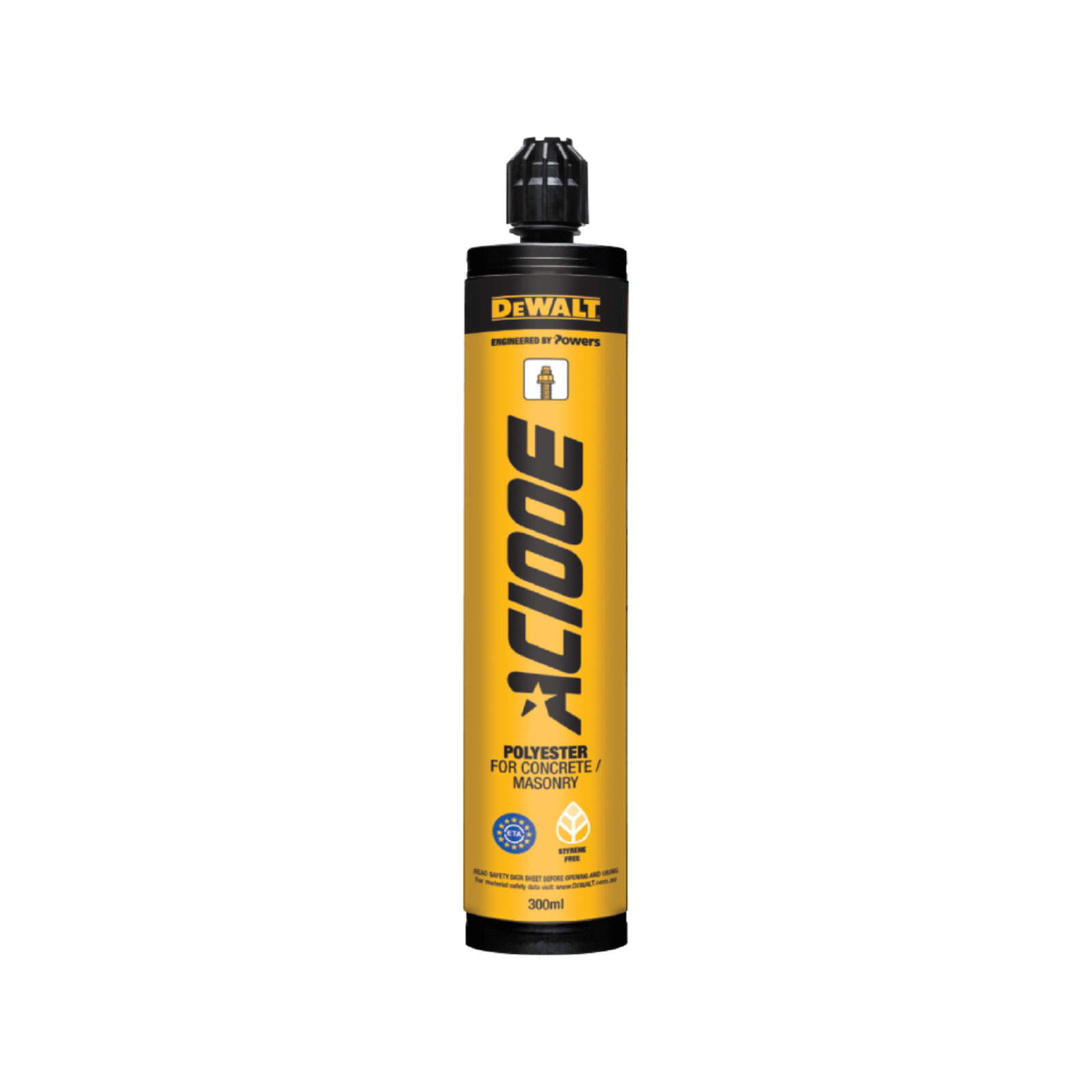 DeWALT AC100e Polyester Chemical Anchoring Adhesive for Concrete & Masonry 300ml