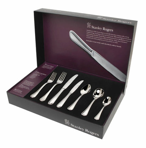 Stanley Rogers Clarendon 56 piece cutlery set - mirror polish, formal setting for eight - 50563