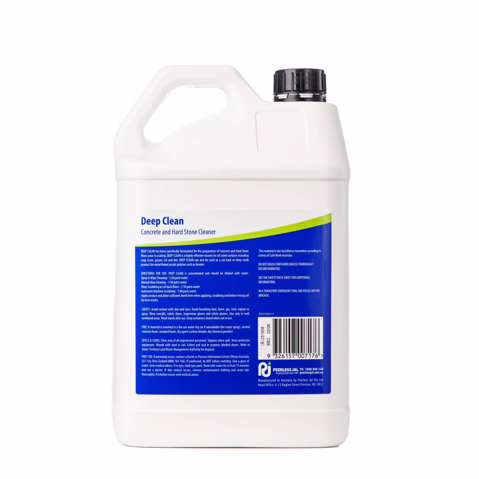 Peerless JAL Deep Clean Slate & Hard Stone Cleaner 5L Concentrated Liquid