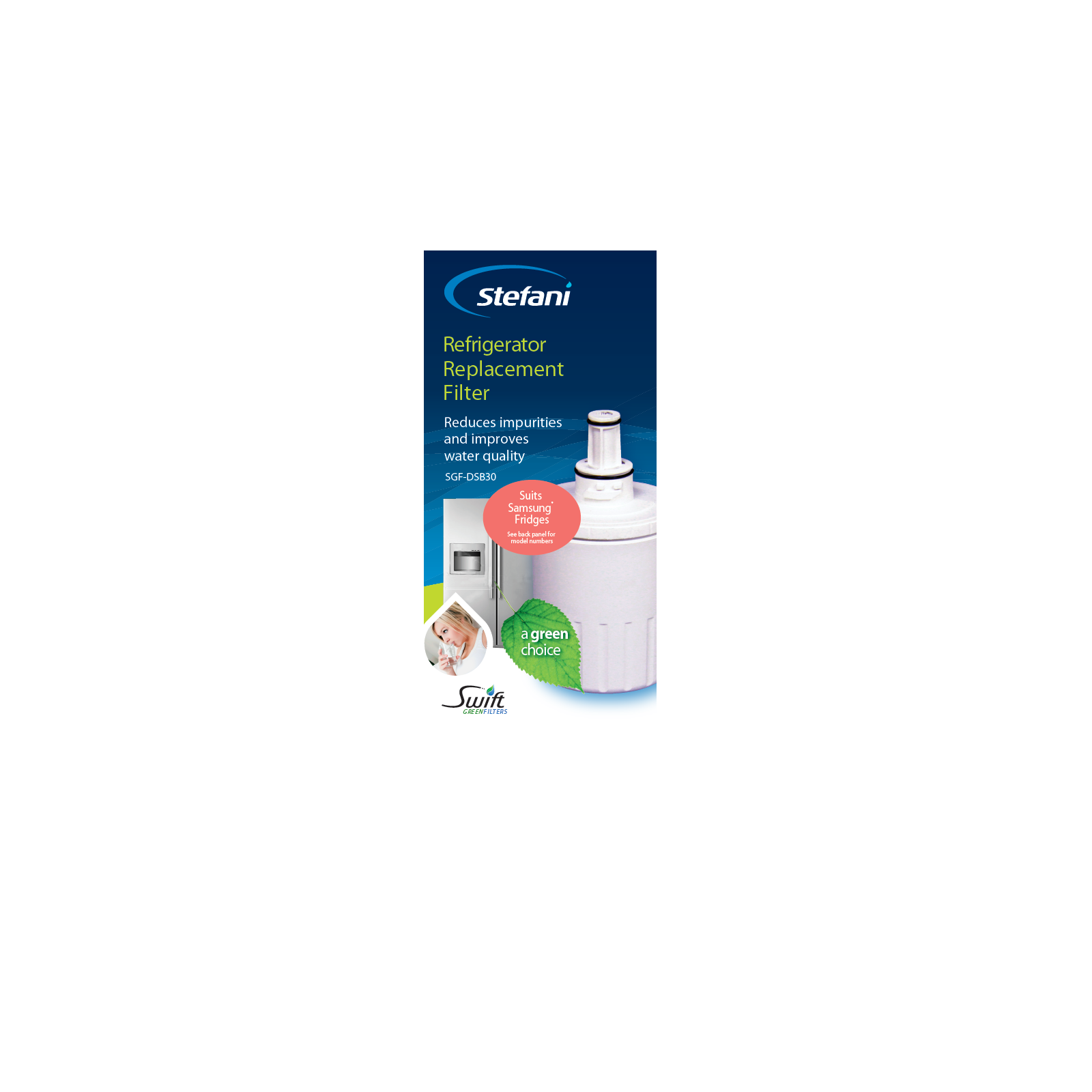 Stefani Samsung Refrigerator Replacement Water Filter, Coconut Carbon, SGF-DSB30