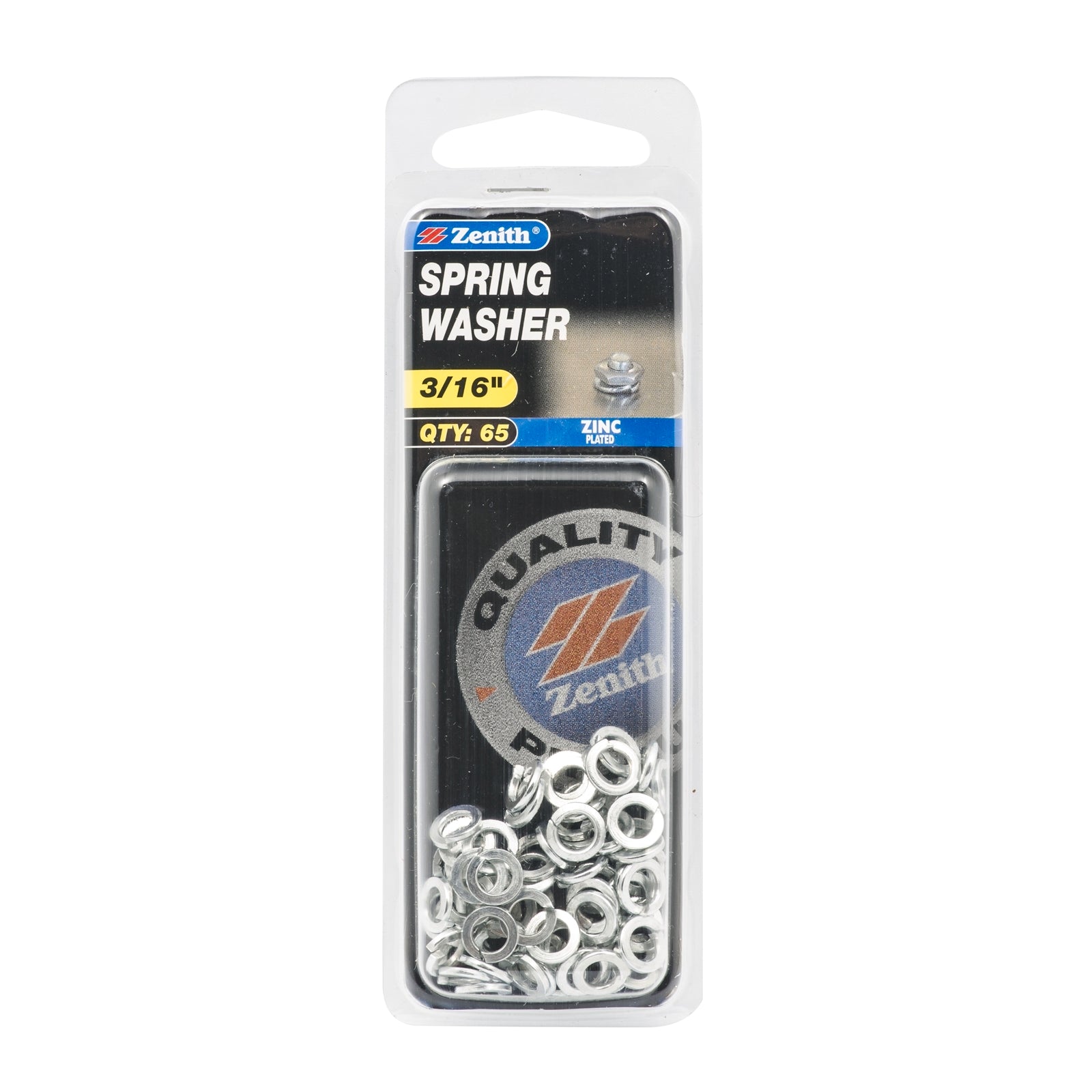 Zenith 3/16" Zinc Plated Steel Spring Washers - 65 Pack