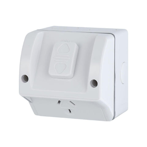 Deta Single Weatherproof Power Point - 240V 10A Polycarbonate - IP54 Rated - SuperSaverAU - view 1