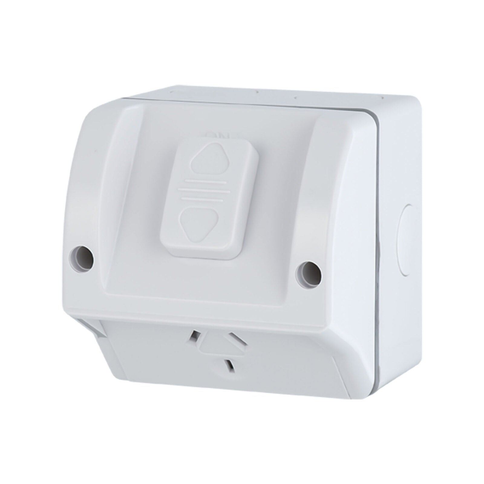 DETA Single Weatherproof Power Point 10A 240V White Polycarbonate Outdoor