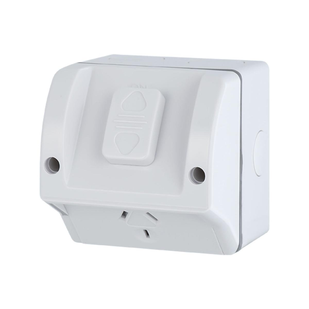 Deta Single Weatherproof Power Point - 240V 10A Polycarbonate - IP54 Rated - SuperSaverAU - view 1