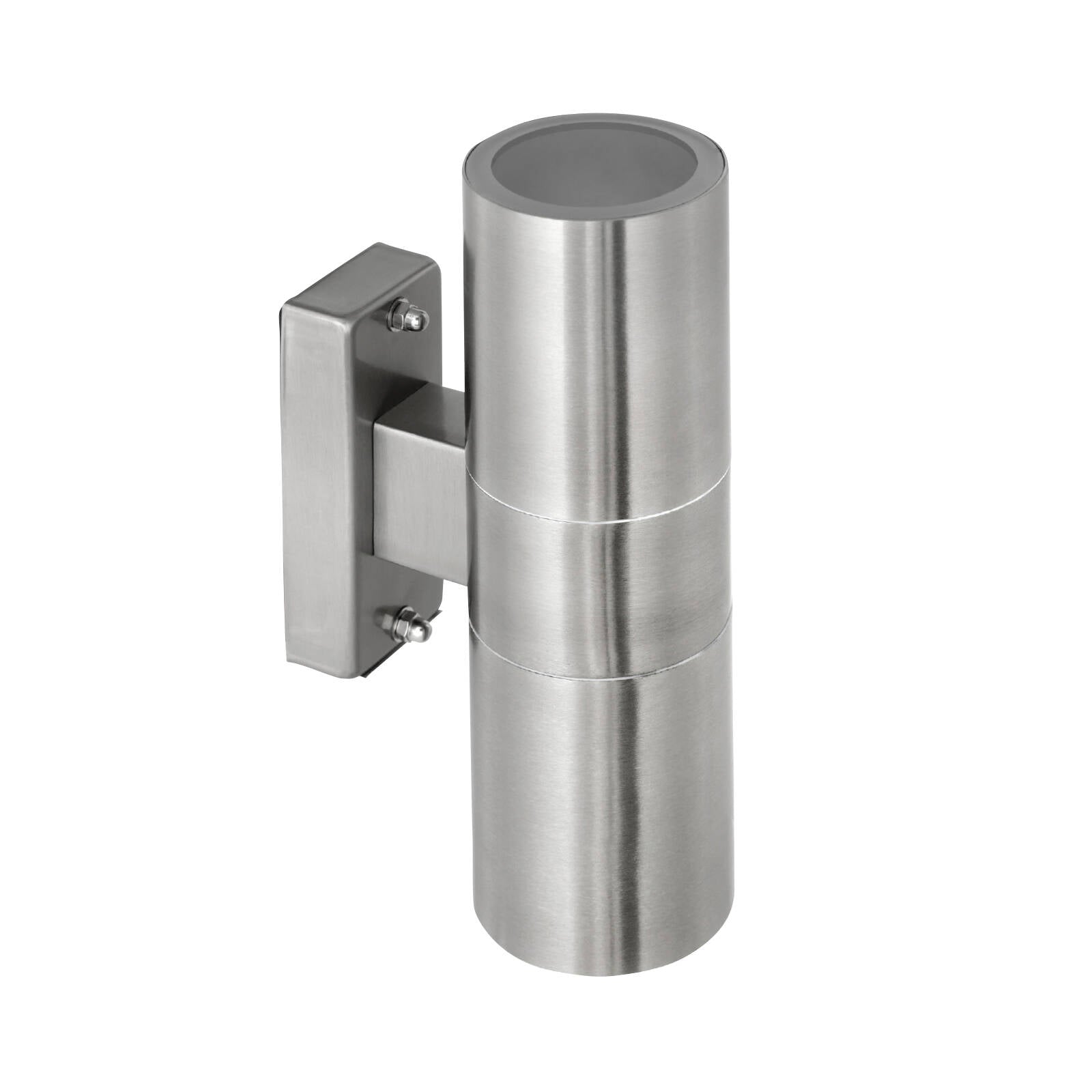 Brilliant Coolum Up Down Exterior Wall Light Stainless Steel LED GU10 Weather Resistant
