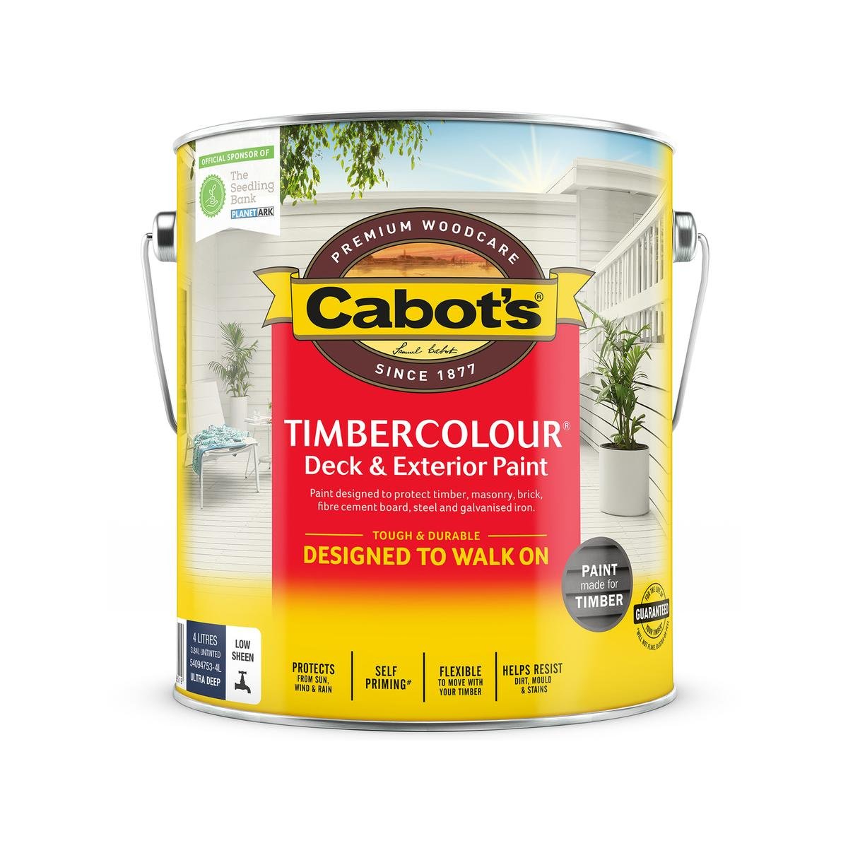 Cabot S Deck and Exterior Paint - 4L - Ultra Deep Base - Water Based - Self-Priming - SuperSaverAU - view 1