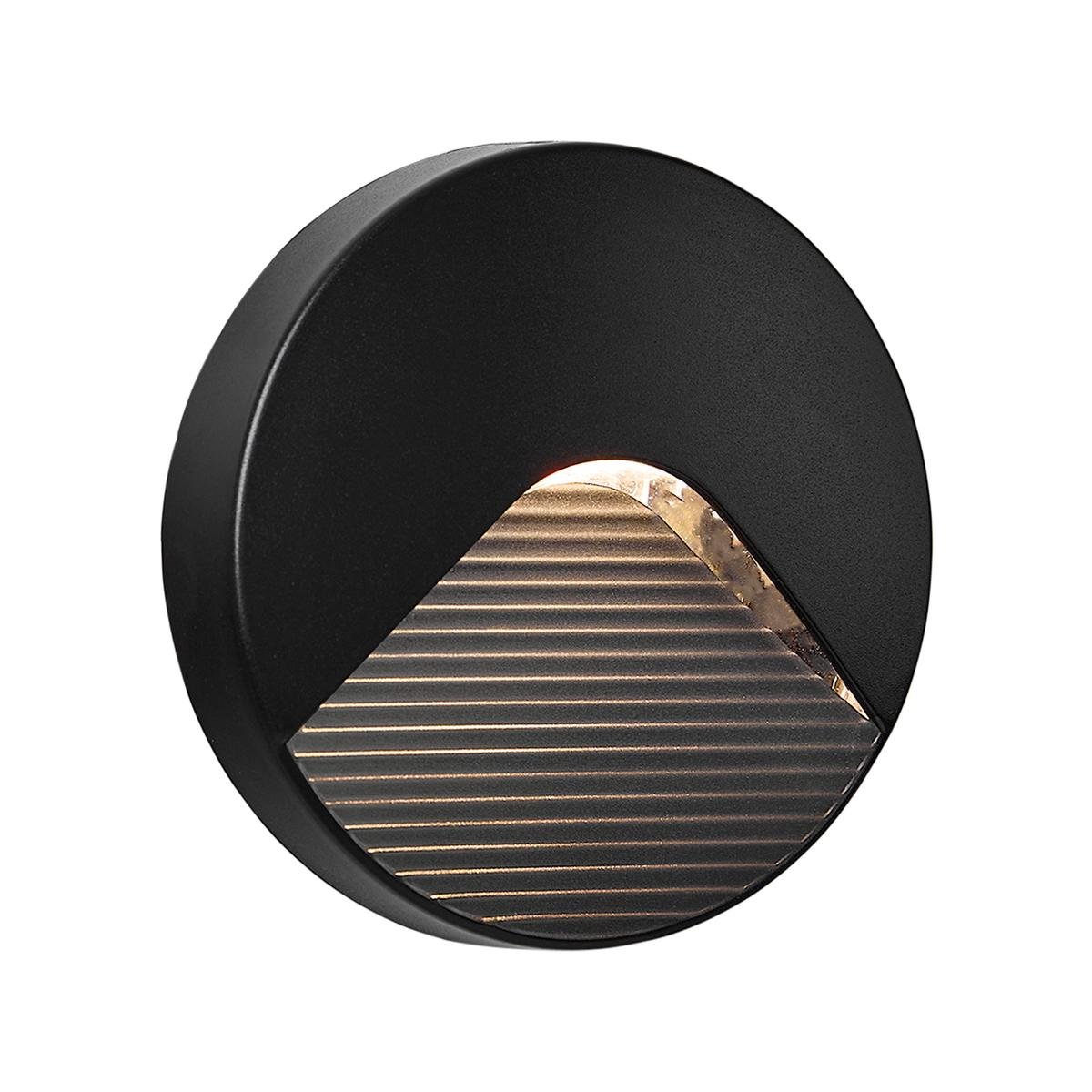 Brilliant Black Sanur 2W 13cm Modern Outdoor Wall and Step Light Hardwired 22589/06