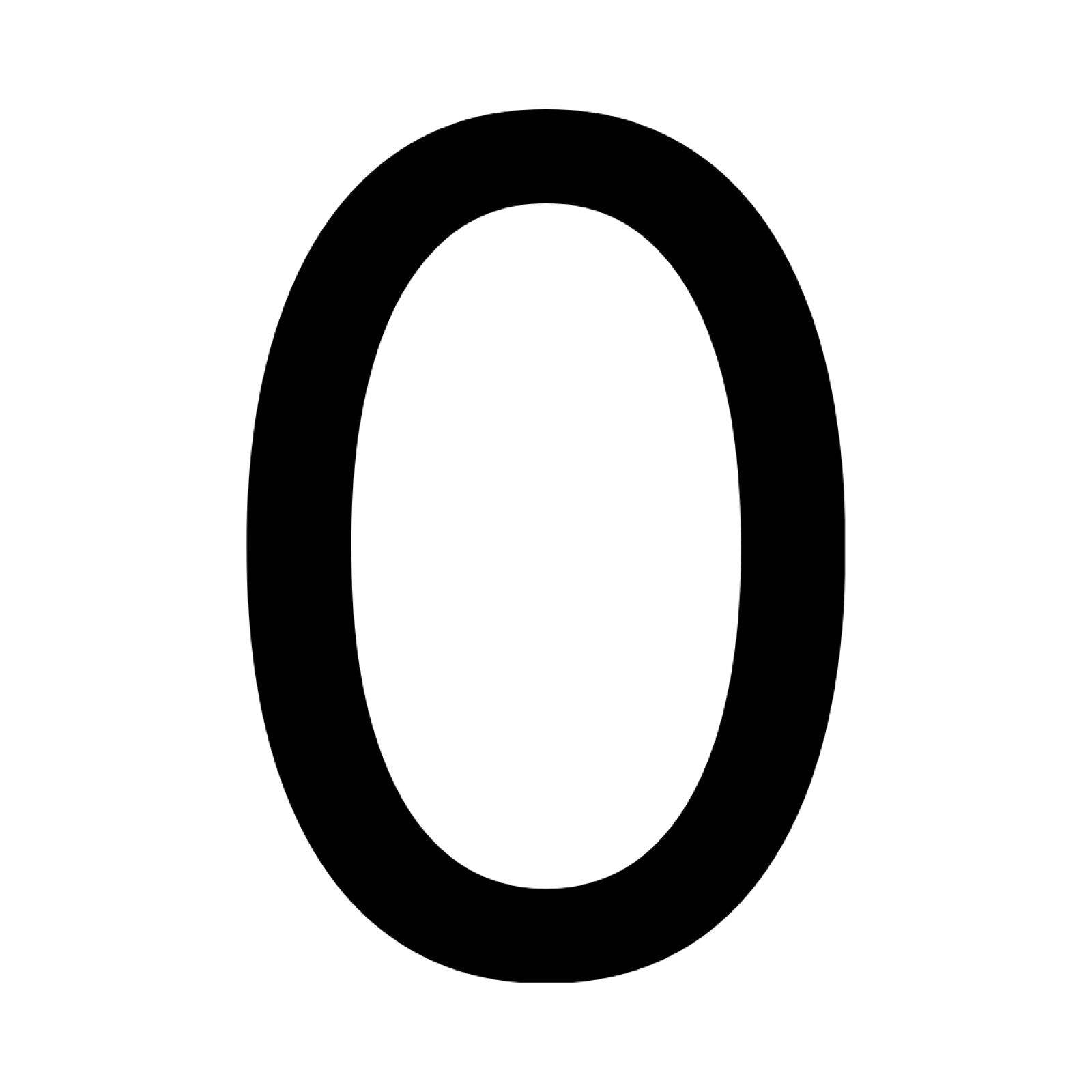 Numero Black Vinyl Transfer Number 0 Self-Adhesive Weather Resistant House Number