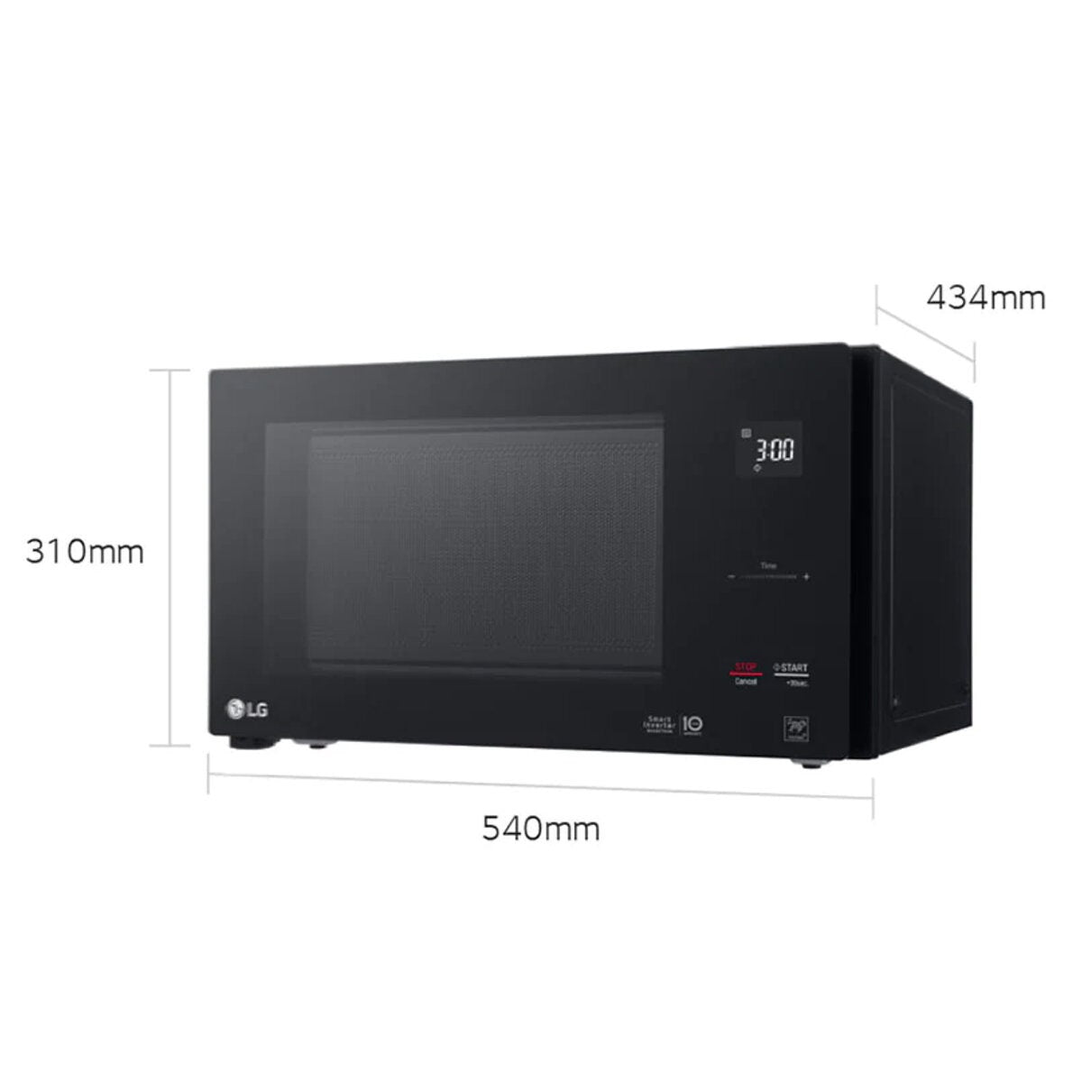 LG NeoChef 42L 1200W Smart Inverter Microwave - Black, 8 Reheat Modes, Melt Modes - MS4296OBC