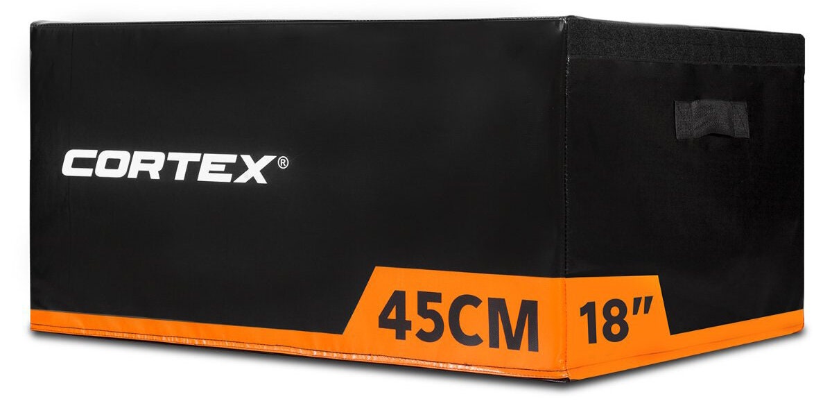 Cortex 45cm Soft Plyo Box - EVA Foam, Durable PVC Layer, Velcro Secured, Black - PLYOBOXSOFT45