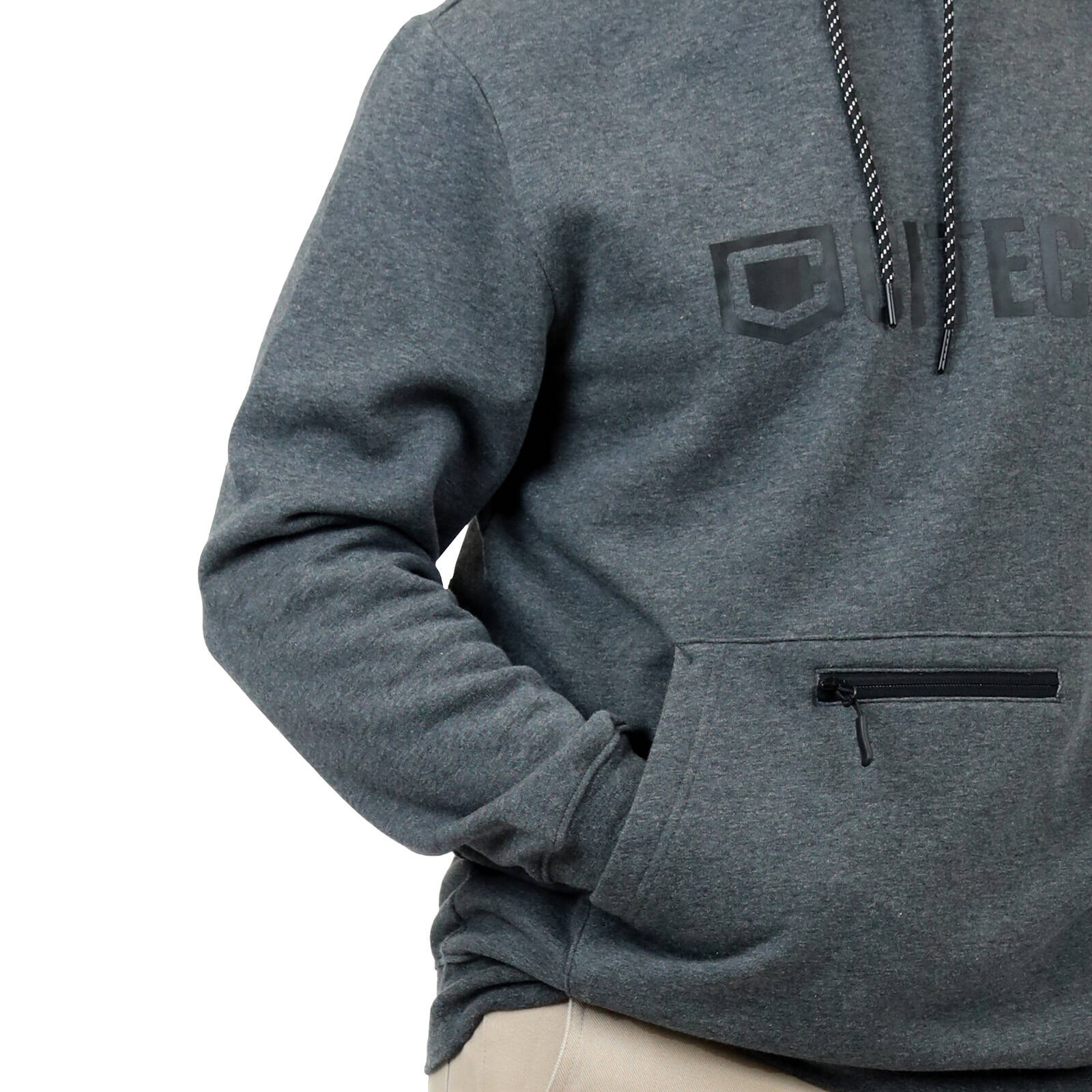 Citeco Charcoal Marle Hoodie - Men's Cotton/Polyester Work Hoodie, Small