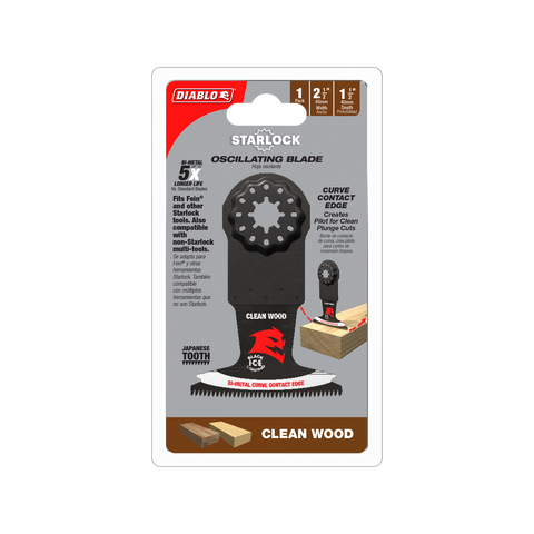 Diablo 65mm Starlock Bi-Metal Multi-Tool Plunge Cutting Blade - Clean Wood