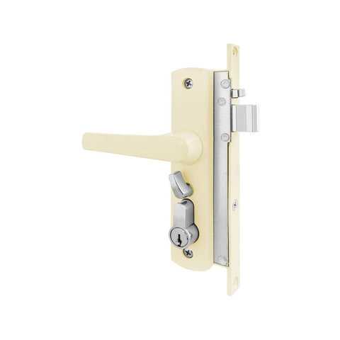 Rolltrak Keyed Hinged Screen Door Lock - 50mm - Alloy - Primrose Finish - SuperSaverAU - view 1