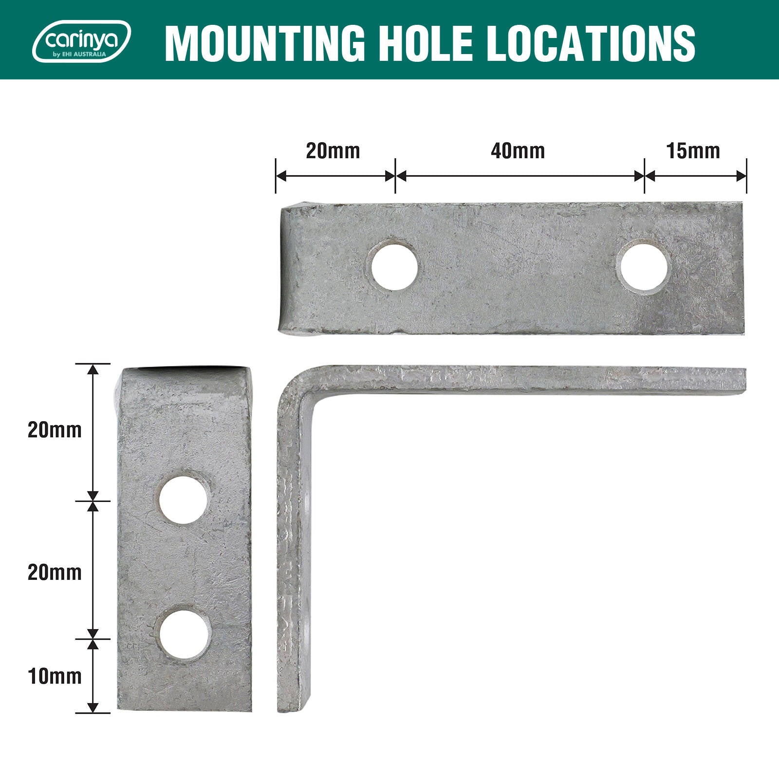 Carinya 75 x 50mm Galvanised Steel Angle Bracket - 4 Pack