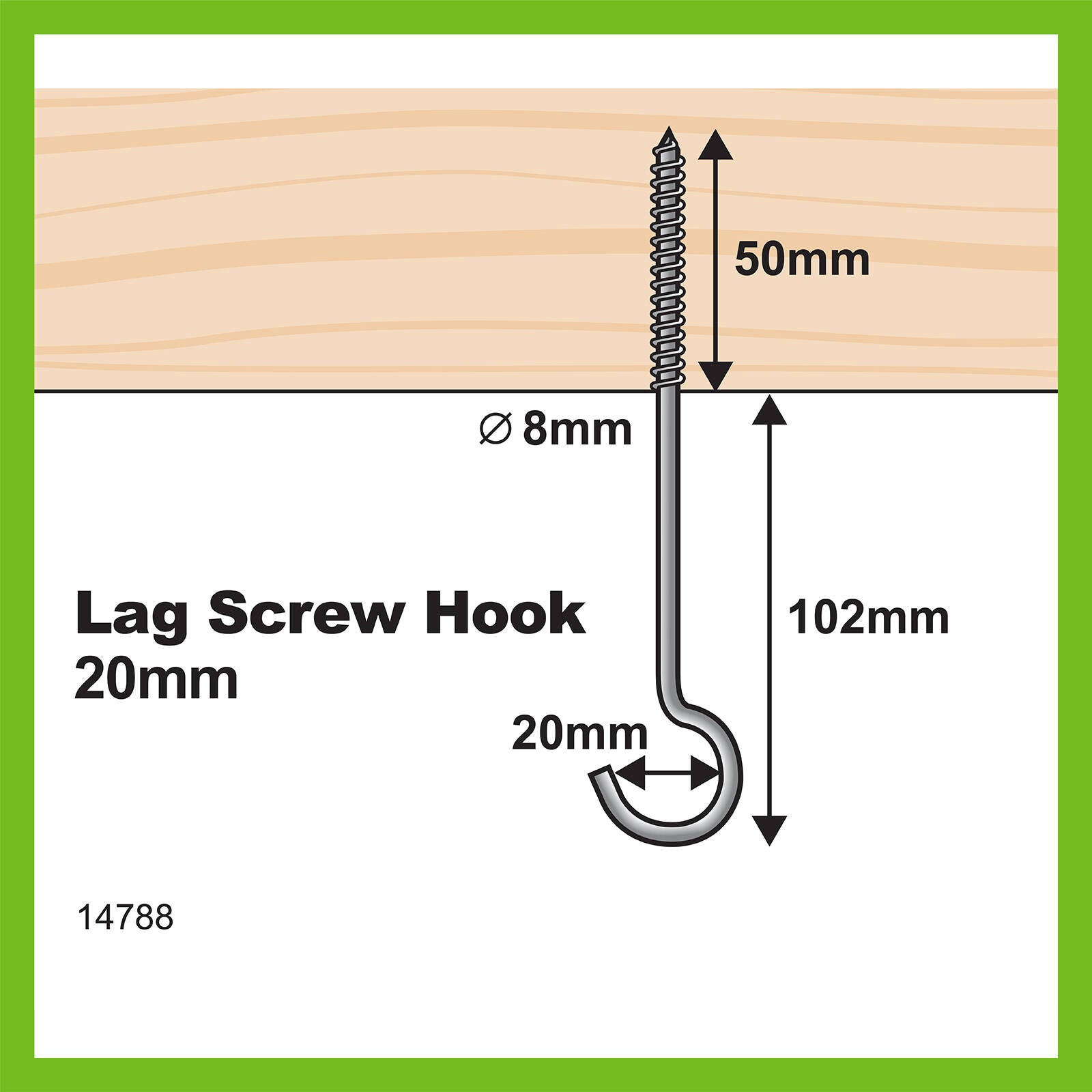 Everhang 6.3 x 152mm Zinc Plated Lag Screw - 1 Pack