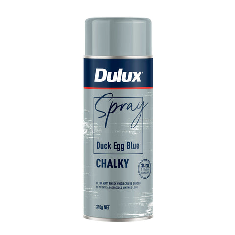 Dulux Chalky Classic 340g Duck Egg Blue Spray Paint, Matte Chalk Finish for Furniture & Decor