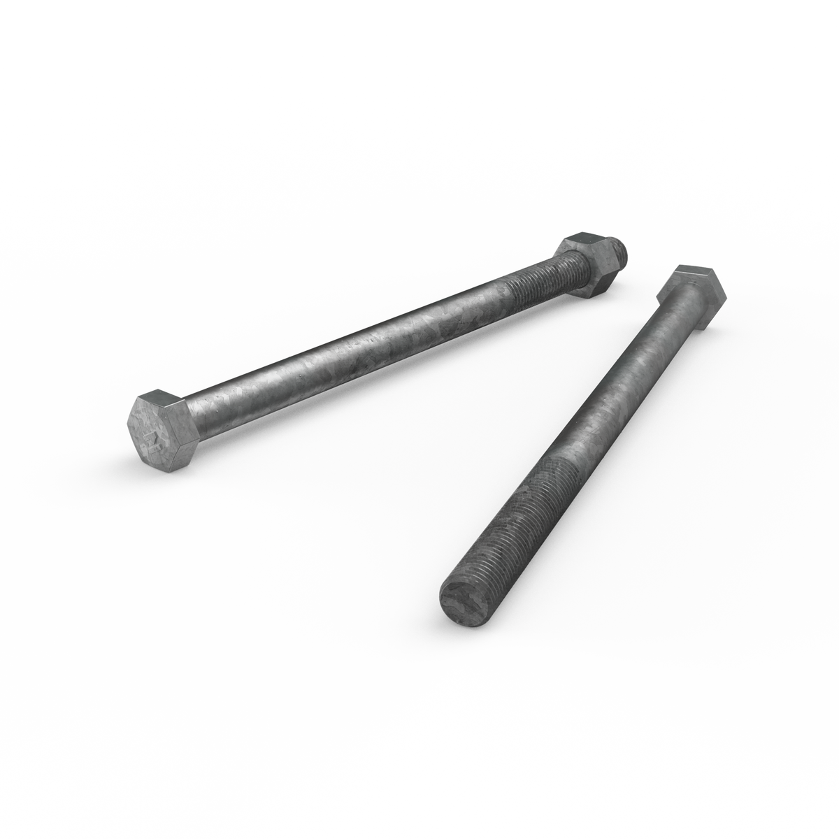 Zenith M16 x 250mm Hot Dip Galvanised Hex Head Bolt and Nut - 4.6 Grade Steel