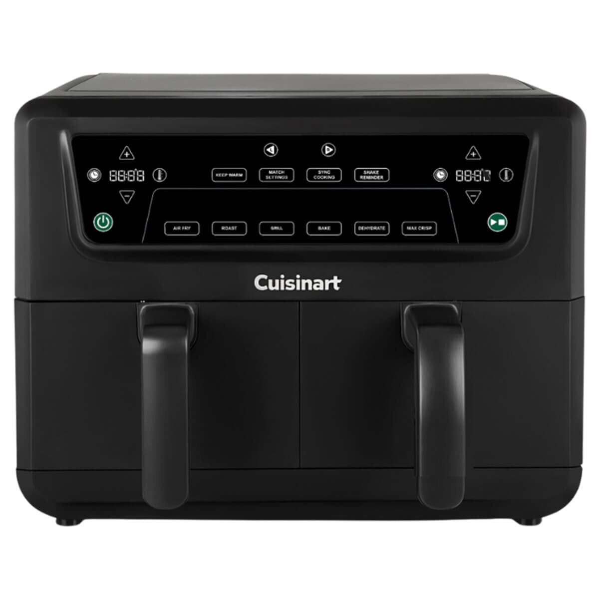 Cuisinart Dual Basket Air Fryer 10.4L - Black - Sync Cooking, 6 Cooking Functions - AFD-10OBLXA