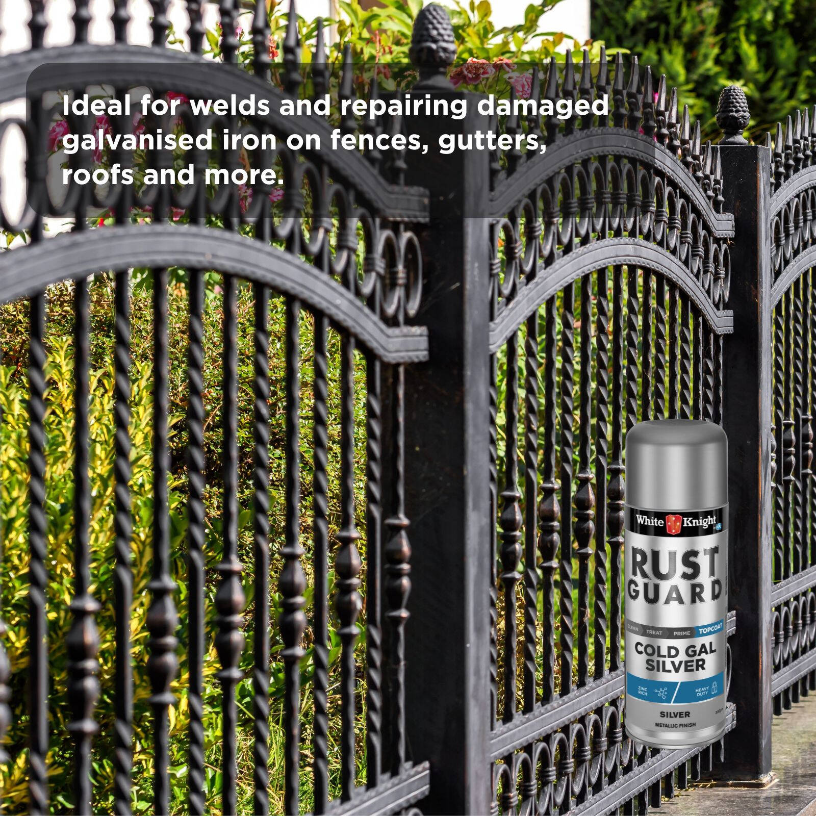 White Knight Rust Guard 300g Cold Gal Silver Spray Paint