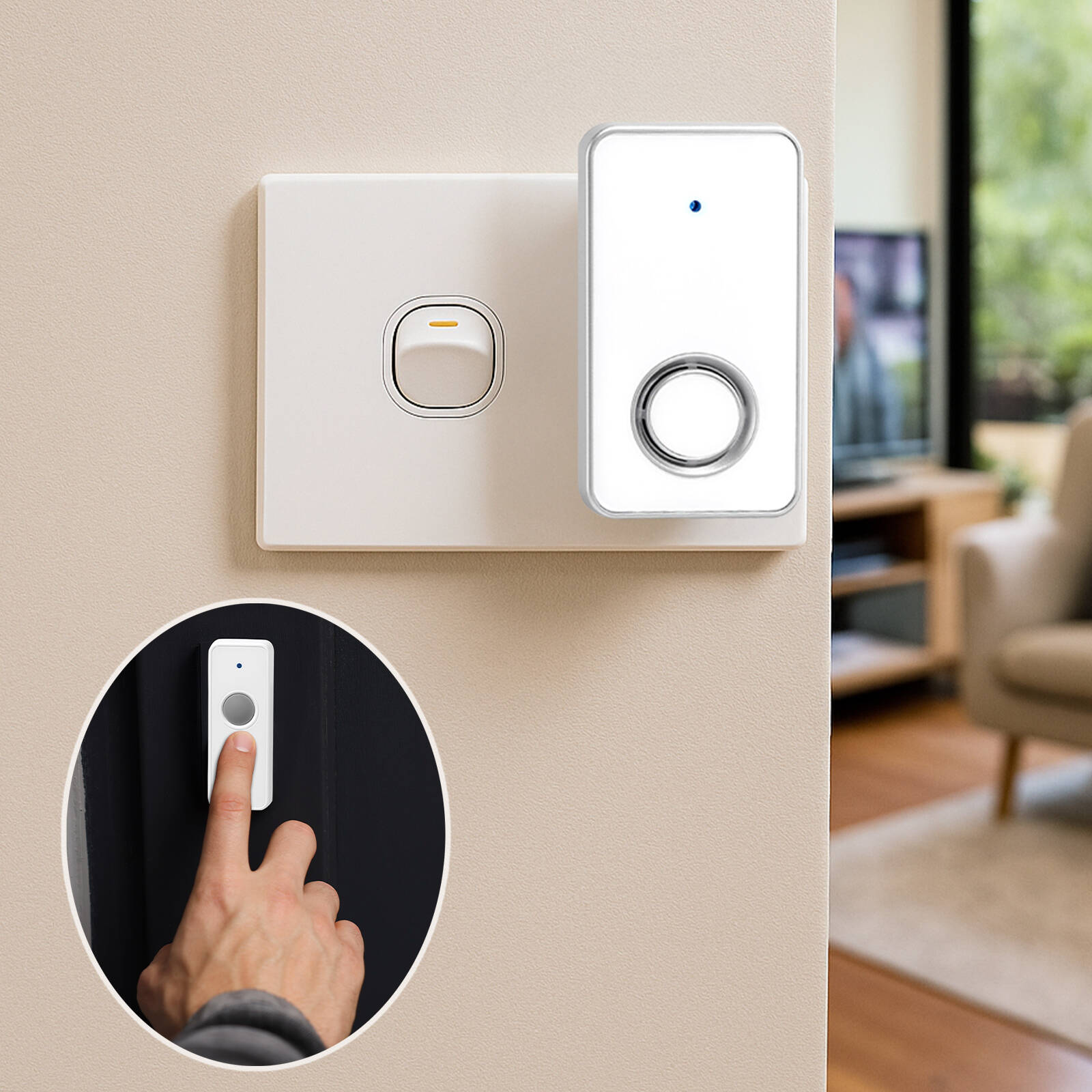 Arlec 80m Plug In Wireless Door Chime White 38 Sounds - 2 Pack