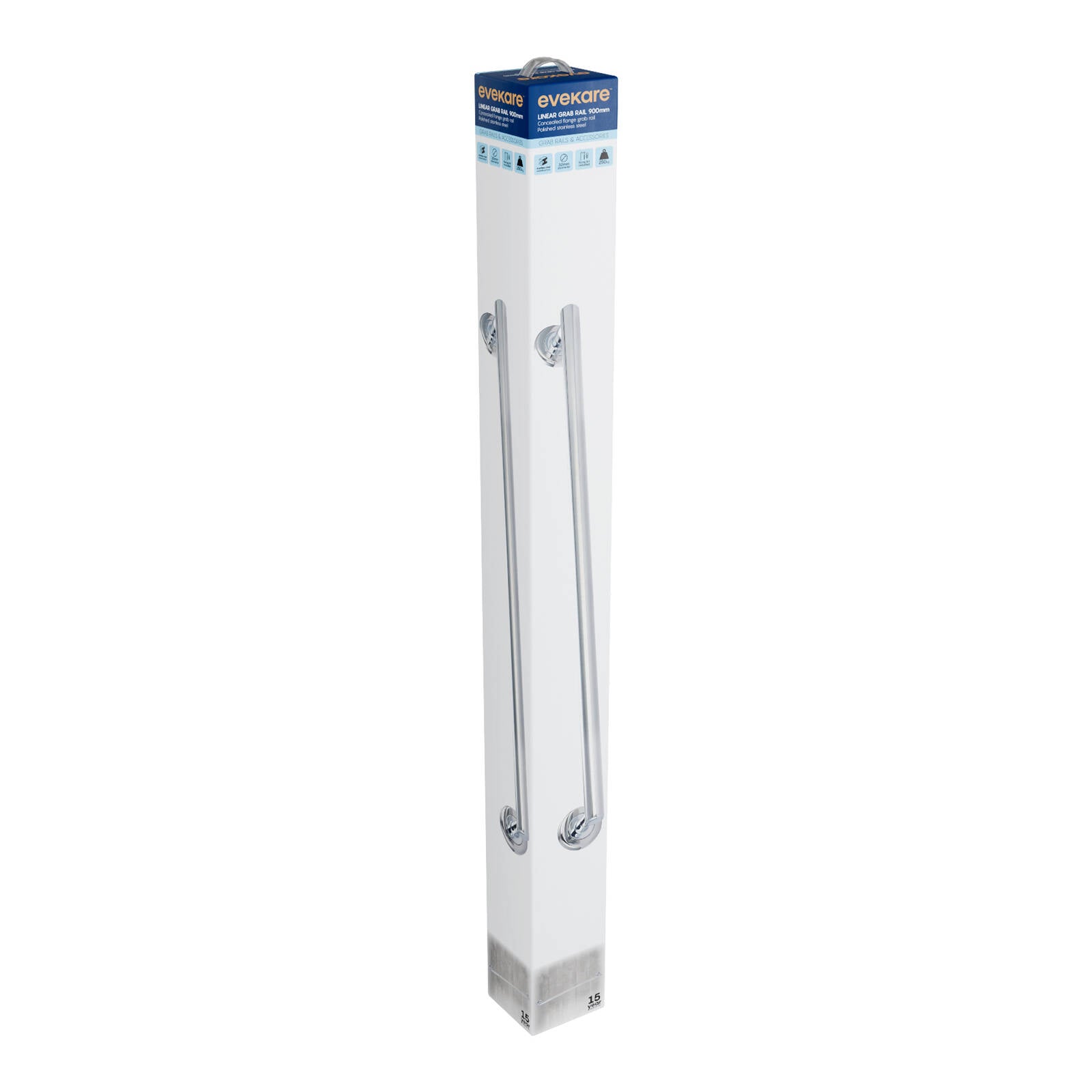 evekare 900mm Polished Stainless Steel Linear Grab Rail
