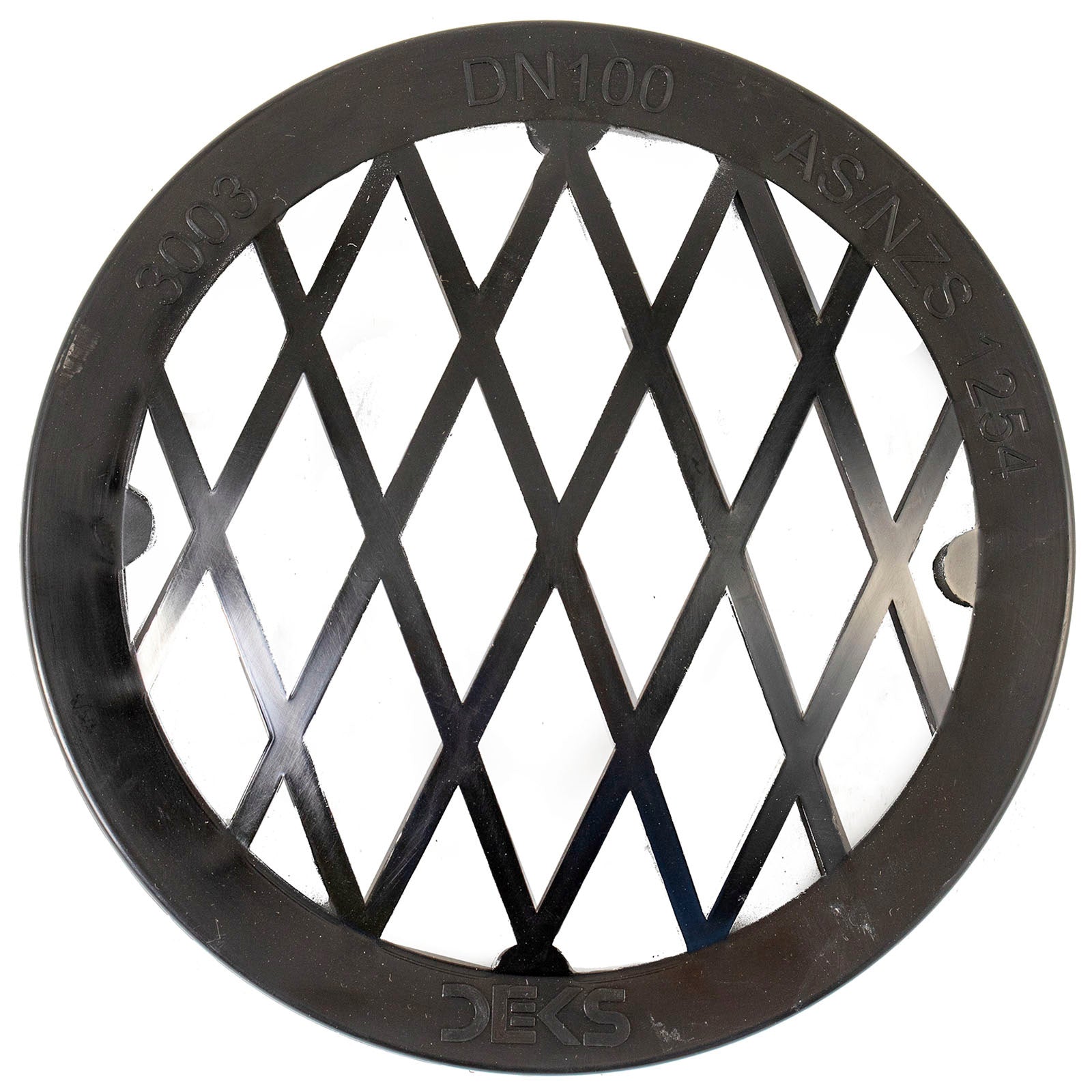 Deks 100mm Black Domed DWV PVC Grate Push to Connect 3003